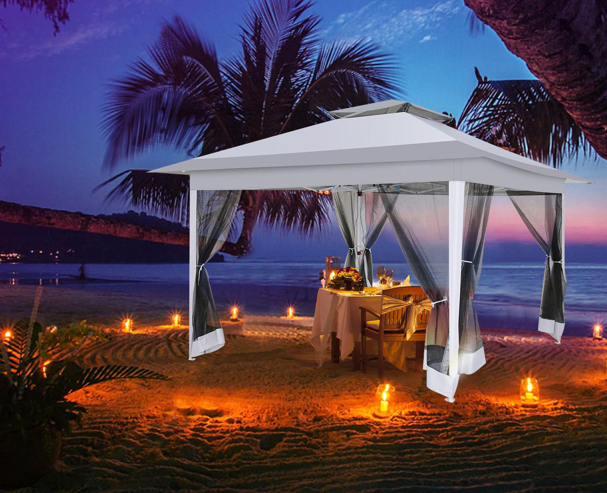 COBIZI 12'x12' Gazebo Tent Outdoor Pop up Gazebo Canopy Shelter with M