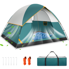 HOTEEL 4 Person Tent for Camping, Easy Setup Camping Tent with Rainfly & Screen Windows for Camping/Traveling/Family Gathering/Hiking/Beach