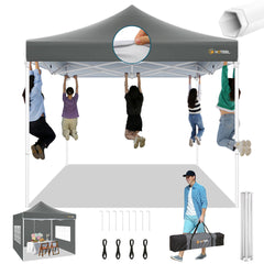 Hoteel 10x10 Heavy Duty Canopy Tent with 4 Sidewalls, Commercial Instant Shelter Tent for Parties, Wedding Event, Adjustable Outdoor Canopy with Carry Bag, 4 Ropes & 8 Stakes