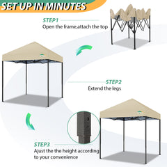 HOTEEL 6.5x6.5 FT Pop up Canopy, Waterproof Commercial Canopy Tent,Outdoor Garden Gazebo, with Carry Bag