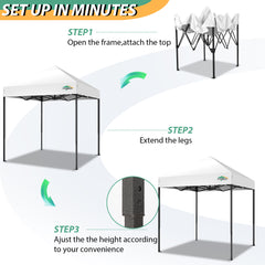 HOTEEL 6.5x6.5 FT Pop up Canopy, Waterproof Commercial Canopy Tent,Outdoor Garden Gazebo, with Carry Bag