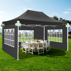 Hoteel 10x15 Heavy Duty Canopy Tent with 4 Sidewalls,Pop up Canopy for Parties Wedding,Commercial Easy up Gazebo with Roller Bag,UV 50+&Waterproof