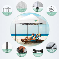 HOTEEL 6.5x6.5 FT Pop up Canopy, Waterproof Commercial Canopy Tent,Outdoor Garden Gazebo, with Carry Bag