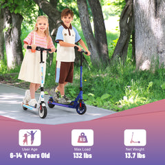 HOTEEL Electric Scooter for Kids 8+,180W Upgraded Motor,4 Adjustable Heights & 3 Speed,Lightweight, LED Display,Foldable Electric Scooter with Deck Lights for Kids & Teen