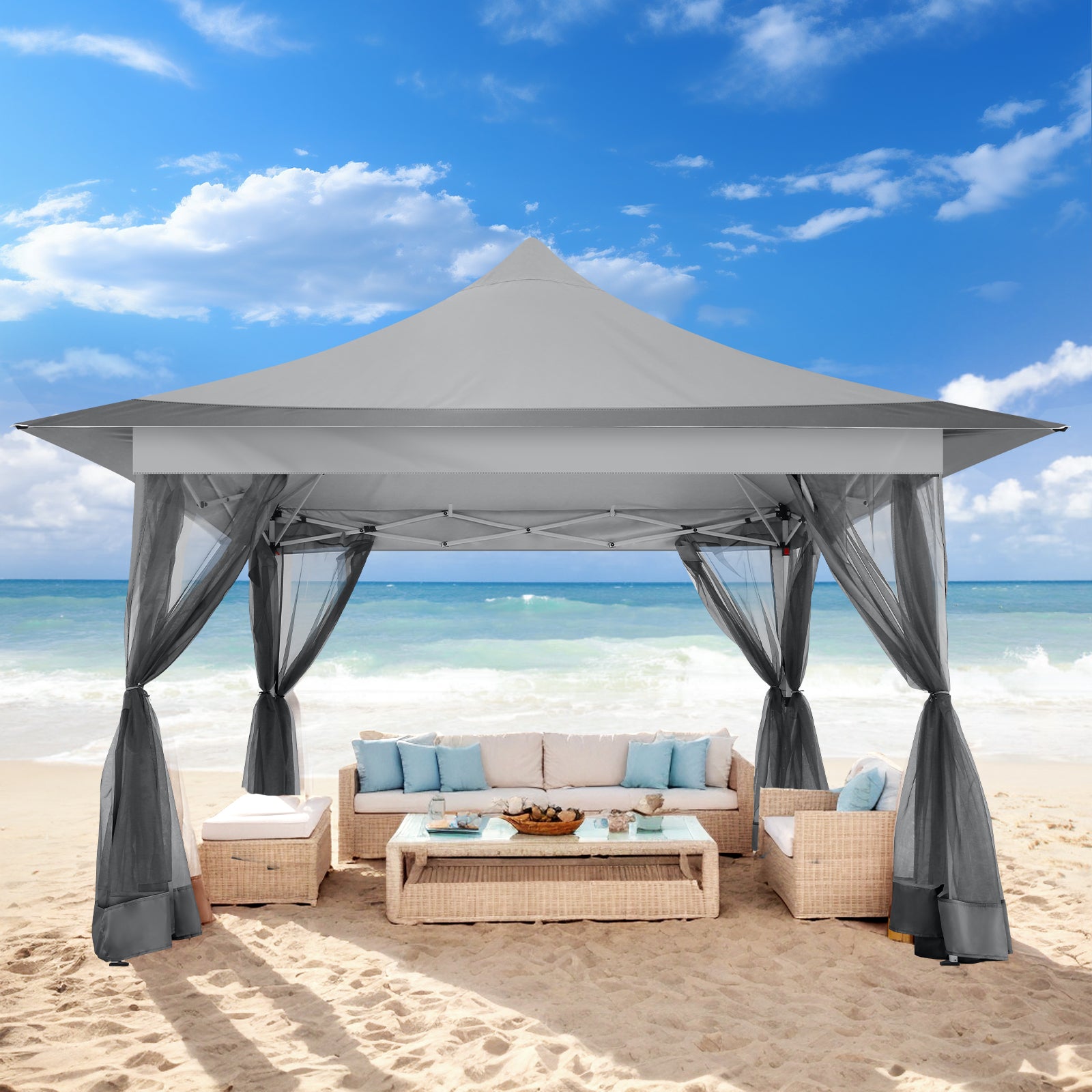 HOTEEL 12x12 Outdoor Waterproof Gazebo, Pop Up Canopy Tent with