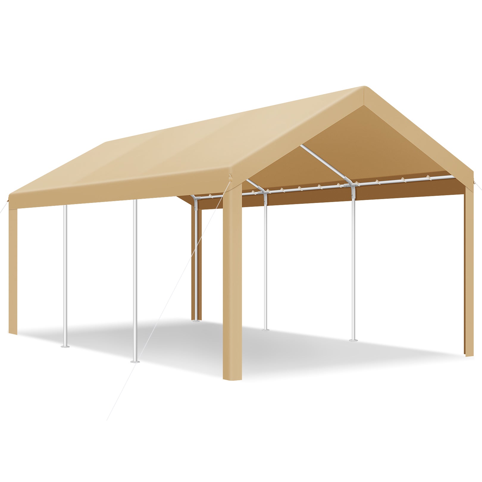 Hoteel Carport Heavy Duty Canopy, Portable Garage Metal Steel Frame ...