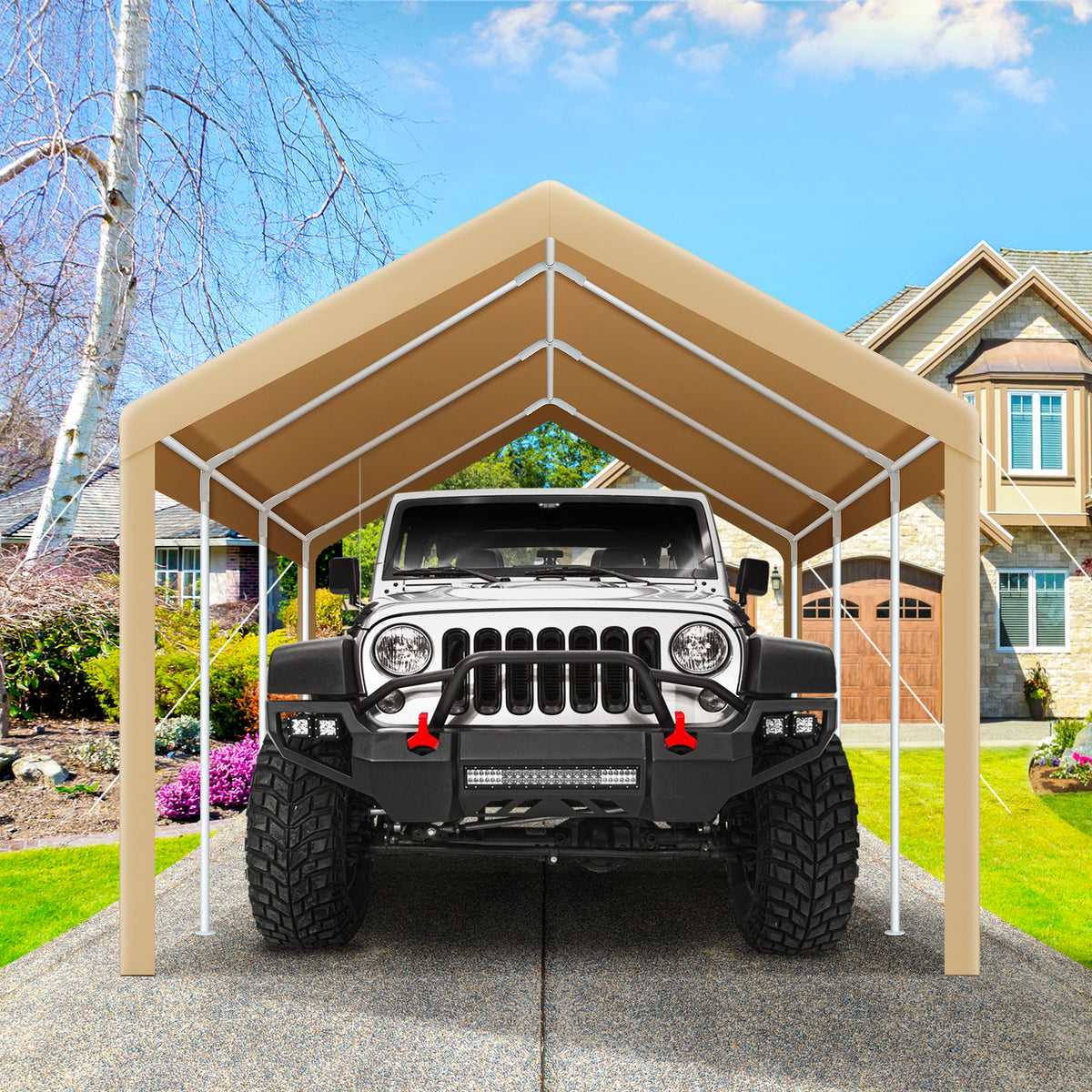 Hoteel Carport  Heavy Duty Canopy, Portable Garage Metal Steel Frame & Polyester Top Carport Shelter for Outdoor Truck Boat Car Port Party Storage Car Canopy