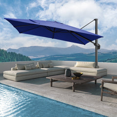 COBIZI 10x10ft Square Outdoor Patio Umbrella Cantilever Umbrella Large Offset Hanging Umbrella Aluminum Umbrella with