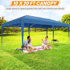 HOTEEL Pop Up Canopy Tent for Backyard,10x20 Canopy with 6 Removable Sidewalls & 4 Sandbags,Waterproof Easy Up Canopy Outdoor Tents for Parties,Weddings,Vendor Event,Patio,Blue