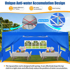 HOTEEL 10x15 Pop Up Canopy Tent Heavy Duty with 4 Sidewalls,Tents for Parties Outdoor Canopy Event Tent Wedding with Roller Bag,UV 50+ & Upgraded No Water Accumulation,Thick Hexagonal Legs