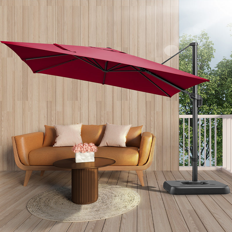 Hoteel 10 Ft Patio Umbrella Outdoor Cantilever Square Umbrella Aluminum Offset Umbrella with Base, 360° Rotation，Burgundy