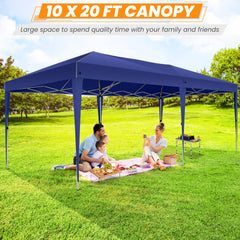 HOTEEL 10x20 Pop up Canopy Tents for Parties, Waterproof Canopy Tent with Sidewalls, Outdoor Gazebo Canopy with Carry Bag, Tent for Backyard, Wedding, Patio, Event, Commercial, Dark Blue