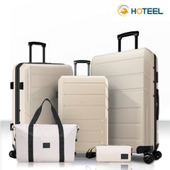 HOTEEL 3-Piece ABS+PC Hardshell Luggage Set,Expandable Travel Suitcases with TSA Lock & Silent Spinner Wheels (20/24/28", Black)