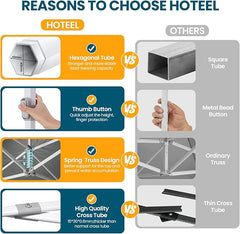 HOTEEL 10'x20' Heavy Duty Pop Up Canopy Tent,Commercial Open Air Gazebo,Hexagonal Frame & Roller Bag,Outdoor Weddings, Parties, Events (Gray)