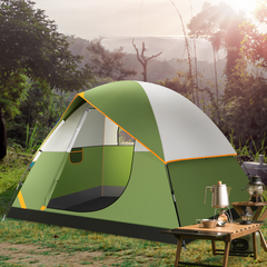 HOTEEL 4 Person Tent for Camping, Easy Setup Camping Tent with Rainfly & Screen Windows for Camping/Traveling/Family Gathering/Hiking/Beach