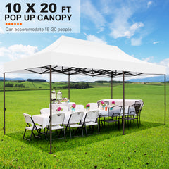 COBIZI 10x20 Pop Up Canopy Tent Heavy Duty with 6 Removable Sidewalls, Commercial Heavy Duty Pop Up Tent for Parties All Weather Waterproof and UV 50+ Wedding Tent with Roller Bag(Legs Upgraded)