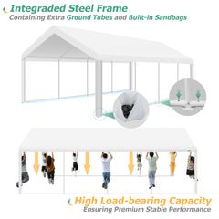 HOTEEL 13x26 Heavy Duty Party Tent, Outdoor Large Canopy Wedding Tent with Removable Sidewalls, White Event Shelter, Windproof, UV 50+, Outdoor Gazebo with Built-in Sandbags for Catering, BBQs, White