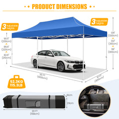 COBIZI 10x20 Pop Up Canopy Tent Heavy Duty with 6 Removable Sidewalls, Commercial Heavy Duty Pop Up Tent for Parties All Weather Waterproof and UV 50+ Wedding Tent with Roller Bag(Legs Upgraded)