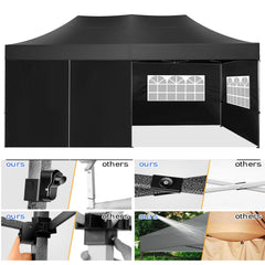 YUEBO 10'x20' Canopy Heavy Duty Pop Up Canopy Tent Outdoor Gazebo Shelter Portable Instant Commercial Tent with 6 Removable Sidewalls