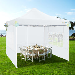 Hoteel 10x10 Heavy Duty Canopy Tent with 4 Sidewalls, Commercial Instant Shelter Tent for Parties, Wedding Event, Adjustable Outdoor Canopy with Carry Bag, 4 Ropes & 8 Stakes