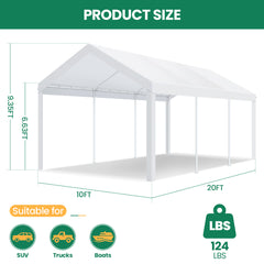 Hoteel Carport  Heavy Duty Canopy, Portable Garage Metal Steel Frame & Polyester Top Carport Shelter for Outdoor Truck Boat Car Port Party Storage Car Canopy