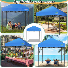 HOTEEL 6.5x6.5 FT Pop up Canopy, Waterproof Commercial Canopy Tent,Outdoor Garden Gazebo, with Carry Bag