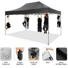 Hoteel 10x15 Heavy Duty Pop Up Canopy Tent with 4 Sidewalls, Party Tent Outdoor Canopy UV50+ Waterproof Canopy Tent Event Shelter for Parties, Commercial-Series, 3 Adjustable Heights, White