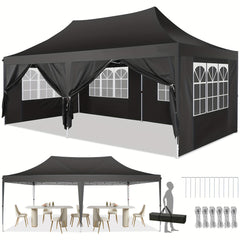 COBIZI 10x20 Canopy Tent with Sidewalls, 3 Adjustable Height Commercial Canopy, Pop Up Party Canopy with 12 Stakes & 6 Ropes,Blue