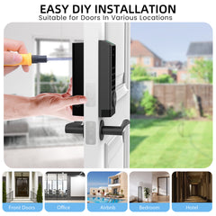 HOTEEL G1 Smart Lock with Camera, Keyless Entry Door Lock with Doorbell,App Remote Control,WiFi Fingerprint Door Lock,Two-Way Video,Human Detection,IP65 Waterproof, with Keys and IC Cards,Sliver