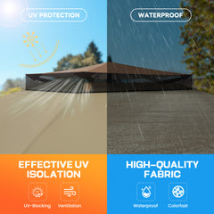 COBIZI Gazebo 13x13FT Pop Up Canopy, Canopy Tent with Mosquito Netting for Lawn, Garden, Backyard & Patio - Carpas para Patio- Water Resistant and UPF50+