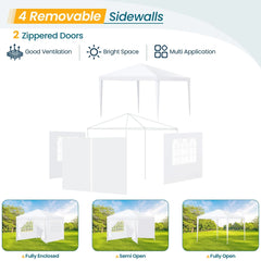 HOTEEL Party Tent 10x10 Canopy Tents for Parties with 6 Removable Sidewalls, Waterproof Outdoor Tent for Weddings and Events