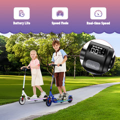 HOTEEL Electric Scooter for Kids 8+,180W Upgraded Motor,4 Adjustable Heights & 3 Speed,Lightweight, LED Display,Foldable Electric Scooter with Deck Lights for Kids & Teen