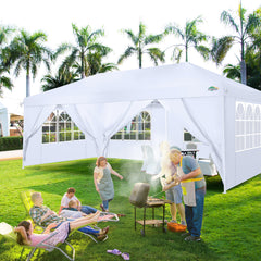 COBIZI 10x20 Pop Up Canopy Tent with 6 Removable Sidewalls,Easy Up Commercial Canopy with Upgrade Raised Roof,Waterproof and UV50+ Gazebo with Carry Bag