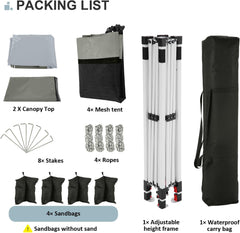 COBIZI 10‘x15’ Pop-Up Gazebo - Outdoor pop-up sunshade canopy tent, patio gazebo, shade canopy - Mesh tent with portable storage bag, suitable for camping, garden, terrace, backyard