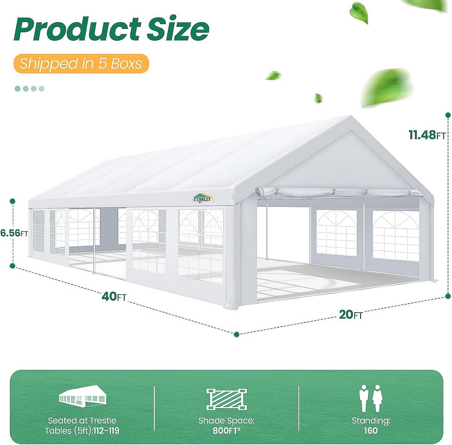 Canopy Tent 10x30 20x20FT Party Tent Heavy Duty, Large Wedding