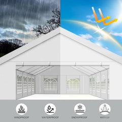 COBIZI 20x40 Party Tent Large Heavy Duty Outdoor Canopy & Carport, Upgraded Commercial Wedding Event Shelter Tent with 8 Removable Sidewalls, Big Tent for Birthday Party, Outdoor Event, Wedding, White