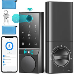 HOTEEL G3 Smart Lock, Front Door Smart Lock Electronic Deadbolt with App Control, Fingerprint Keyless Entry Door Lock with Doorbell,Easy Install No Hub, IP54 Waterproof, Auto-Lock