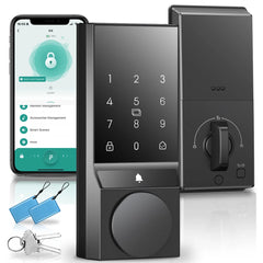 HOTEEL G3 Smart Lock, Front Door Smart Lock Electronic Deadbolt with App Control, Fingerprint Keyless Entry Door Lock with Doorbell,Easy Install No Hub, IP54 Waterproof, Auto-Lock