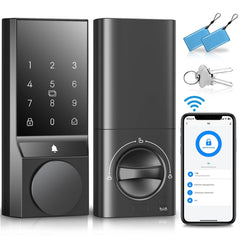 HOTEEL G3 Smart Lock, Front Door Smart Lock Electronic Deadbolt with App Control, Fingerprint Keyless Entry Door Lock with Doorbell,Easy Install No Hub, IP54 Waterproof, Auto-Lock