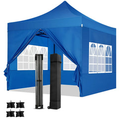 HOTEEL 10'x20' Canopy EZ Pop Up Canopy Anti-UV Waterproof Outdoor Tent Portable Party Wedding Instant Canopy Shelter All Season Tent Gazebo with 6 Removable Sidewalls, 4 Sandbags, Roller Bag