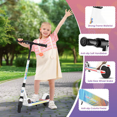 HOTEEL Electric Scooter for Kids 8+,180W Upgraded Motor,4 Adjustable Heights & 3 Speed,Lightweight, LED Display,Foldable Electric Scooter with Deck Lights for Kids & Teen