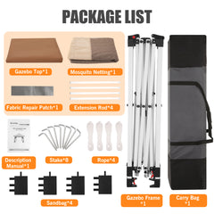 COBIZI 12'x12‘ Pop-up Gazing Pavilion with Tent and Backpack Offer, Outdoor Canopy Tent with Portable Backpack, Patio Gazing Pavilion Suitable for Garden Backyards, Lawns, and Beaches