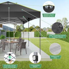 HOTEEL 10x20 Pop up Canopy Tent with 6 Sidewalls, Canopy for Outside Instant Waterproof Party Canopy Tent for Beach Garden Party Camping Outside with Air Vent,Reflective Strip,4 Sandbags