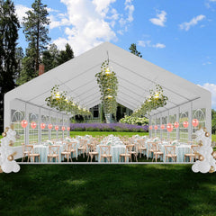 COBIZI 20x40 Party Tent Large Heavy Duty Outdoor Canopy & Carport, Upgraded Commercial Wedding Event Shelter Tent with 8 Removable Sidewalls, Big Tent for Birthday Party, Outdoor Event, Wedding, White