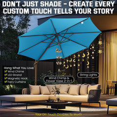 10’ x 10’ Patio Cantilever Sun Umbrella – Upgraded Enhanced Version – 360° Rotation & 5 Adjustment Angles – Aluminum Pool Parasol Square Outdoor Sun Umbrella for Courtyard, Garden, Terrace, Pool