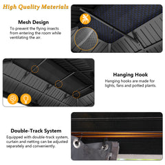 HOTEEL 10'x15' Hardtop Gazebo, Outdoor Steel Double Galvanized Roof Canopy, Aluminum Frame Permanent Pavilion Metal Gazebo with Curtains and Nettings, Sunshade for Patios, Gardens, Lawns, Brown