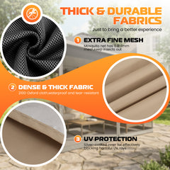 COBIZI Gazebo 13x13FT Pop Up Canopy, Canopy Tent with Mosquito Netting for Lawn, Garden, Backyard & Patio - Carpas para Patio- Water Resistant and UPF50+