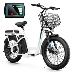HOTEEL 500W Electric Scooter for Adults,20 MPH,15 Mile Range,375Wh Battery,Adults Ebike for Commuting,Adult Electric Scooter with Adjustable Seat&Basket