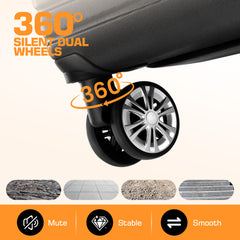 HOTEEL Luggage 3 Piece Set, Suitcase Set with Spinner Wheels & TSA Lock, 20 in Hardside Lightweight Luggage Set with duffel bag & toiletry bag, Black