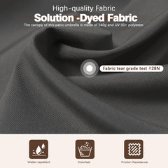 HOTEEL 10ft Patio Umbrella Outdoor Square Large Cantilever Windproof Offset and Heavy Duty Sun Umbrella for Garden Deck Pool，Gray